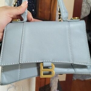 Vegan Leather "B" Bag baby blue